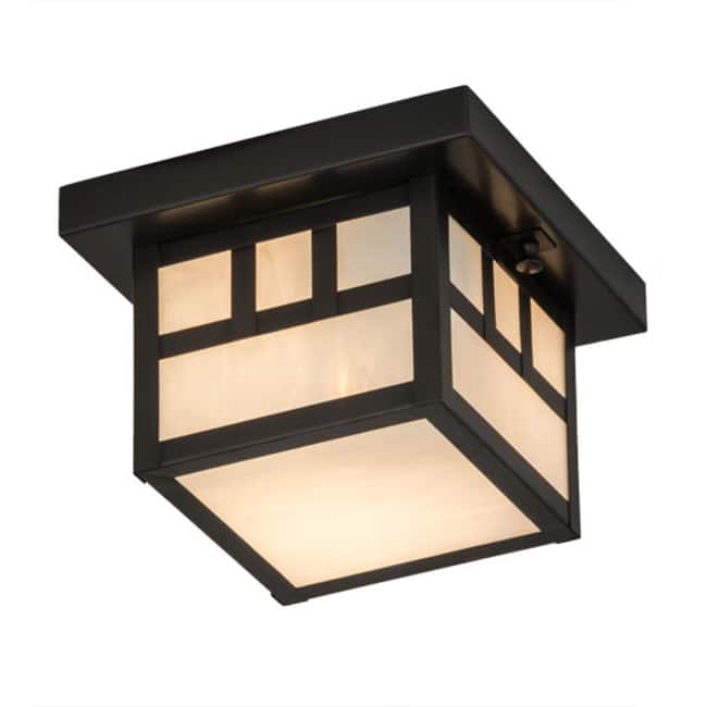 Meyda Tiffany 87230 Hyde Park Double Bar Mission 12" Wide Flush Mount