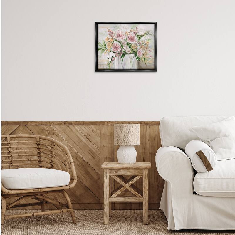 Stupell Country Style Floral Assortment Framed Floater Canvas Wall Art Design By Kristen Brockmon