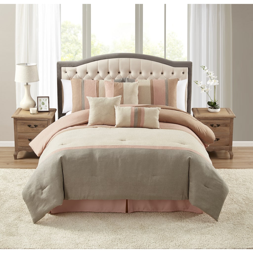 Winston 7 Piece Suede Comforter Set