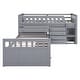 preview thumbnail 21 of 26, L-shaped Space-Saving Twin Loft and Twin Platform Bed with 7 Drawers and Full Guardrails