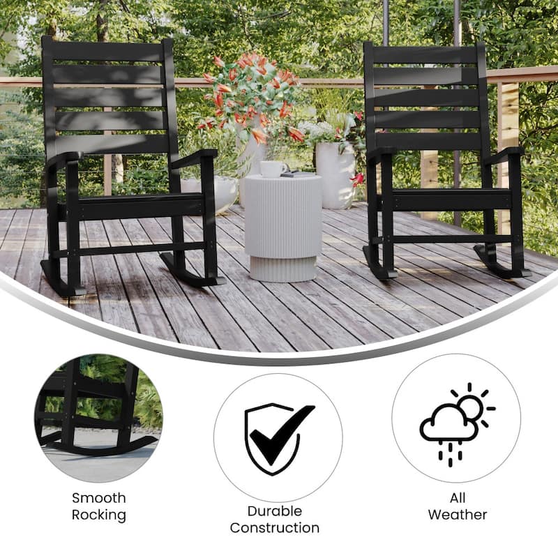Set of 2 Classic Outdoor All-Weather Rocking Chairs