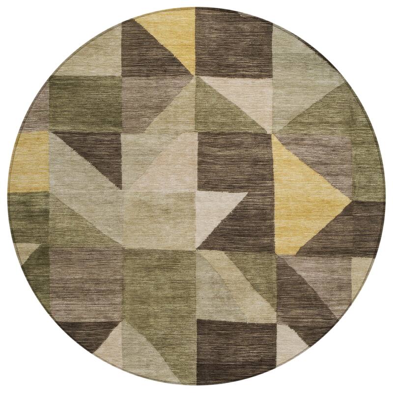 Machine Washable Indoor/ Outdoor Geo Rubi Chantille Rug