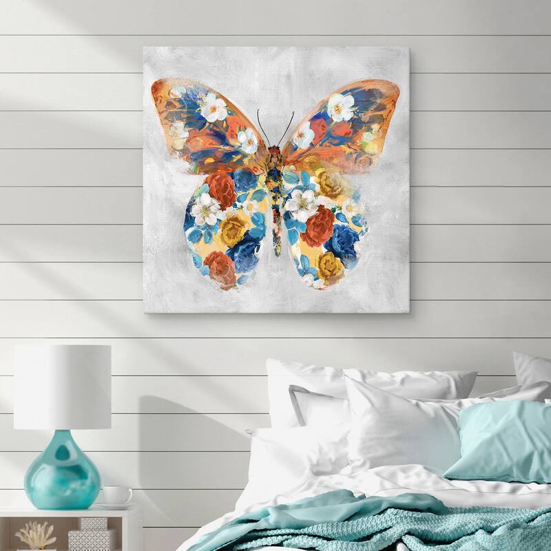 Papillon Fleurs I by Studio Arts Canvas Art Print
