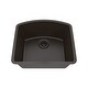 preview thumbnail 1 of 5, 23 Inch Lexicon Platinum Quartz Composite Drop-in Undermount D-Shaped Single Bowl Galaxy Mocha Kitchen Sink LP-2321D-M-SO Galaxy Mocha