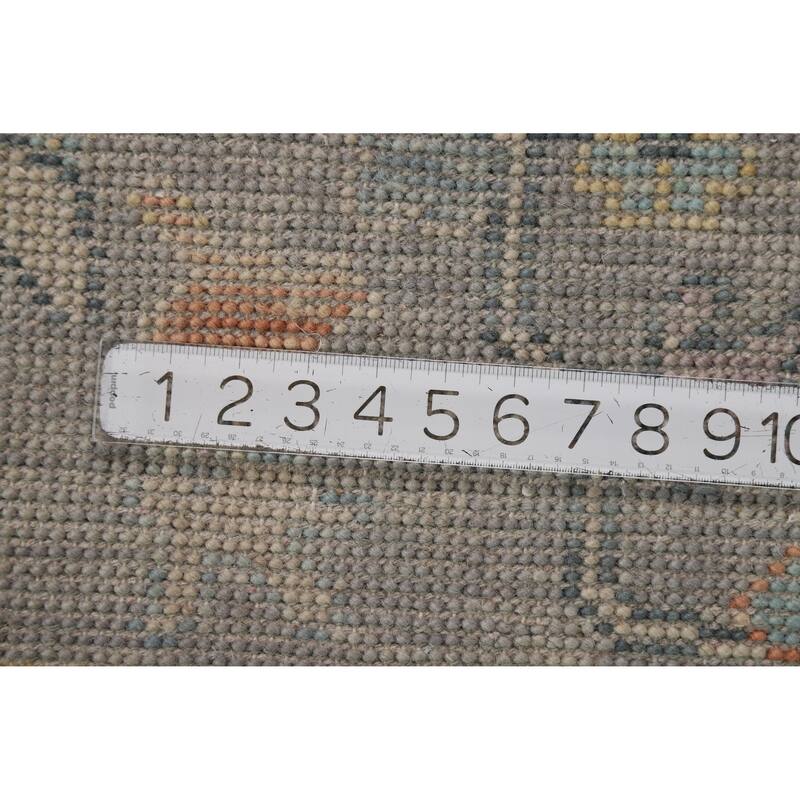 Oushak Indian Area Rug Handmade Beige Wool Carpet - 8'0" x 10'5"