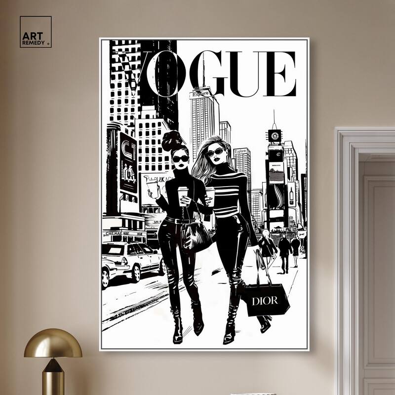 Shopping Gals Cover II Canvas by Art Remedy
