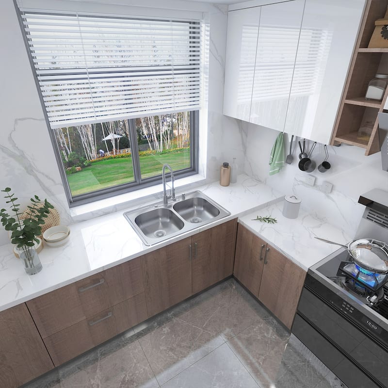 Sinber Drop in Double Bowl 304 Stainless Steel Kitchen Sink