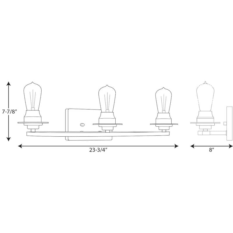 Debut Collection 3-Light Graphite Farmhouse Bath Vanity Light
