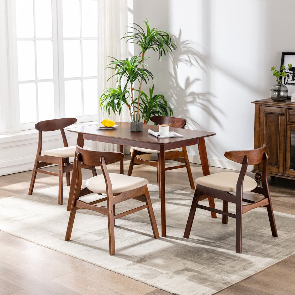 Hollencrest Walnut Mid-Century Modern Dining Table - 47"