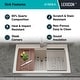 preview thumbnail 5 of 6, Lexicon 33 Inch Platinum Quartz Composite Drop-in Undermount Single Bowl Workstation Galaxy Beige Kitchen Sink LP-750TM-B