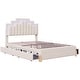 preview thumbnail 12 of 25, Full Size Velvet Upholstered Platform Bed with RGB Lights