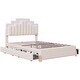 preview thumbnail 39 of 52, Velvet LED Upholstered Platform Bed with RGB Lights