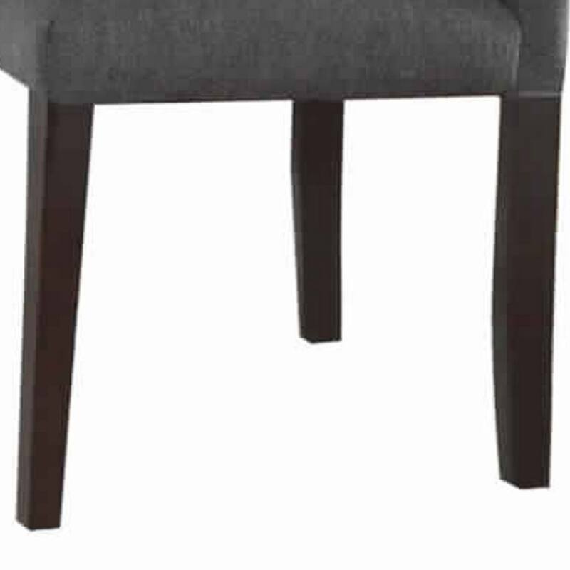 Brown/Gray Fabric Upholstered Wood Frame Dining Chair, Set of 2, Sturdy Dining Chair for Dining Rooms - 23.5
