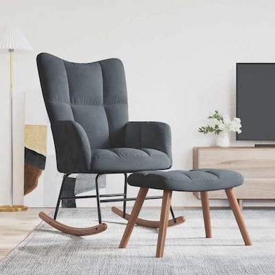 vidaXL Rocking Chair Accent Side Chair Padded Seat for Living Room Velvet