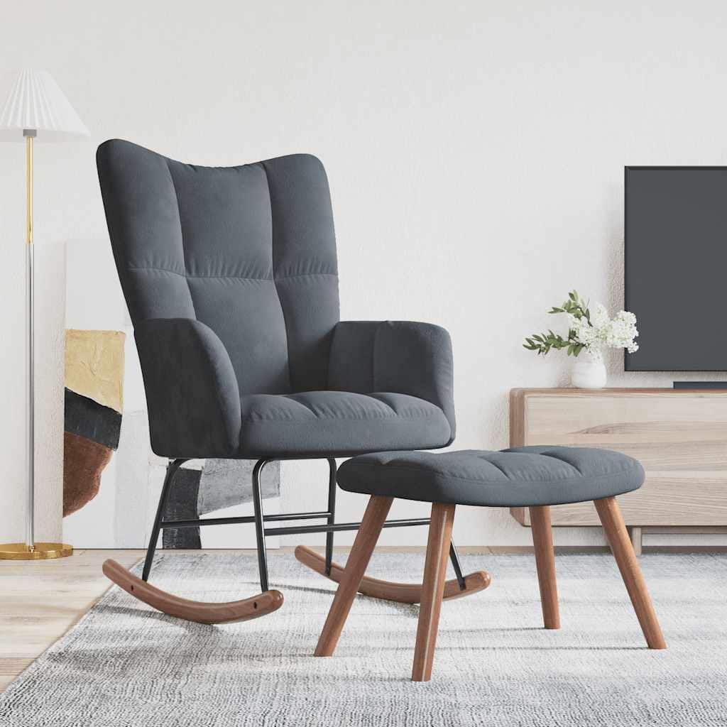vidaXL Rocking Chair Accent Side Chair Padded Seat for Living Room Velvet