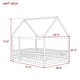 preview thumbnail 20 of 127, Wood Toddler House Bed with Roof Frame and Safety Guardrails Montessori Floor Bed without Slats No Door Houseshaped Platform Bed
