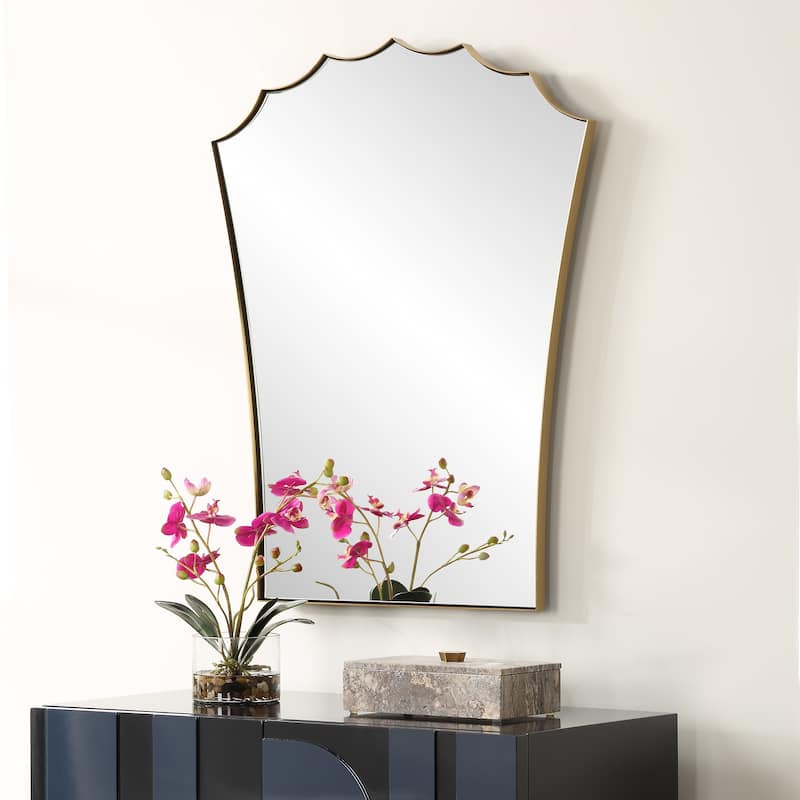 Uttermost Monarch Scalloped Arched Vanity Mirror - 30.5'' H X 24'' W X 1'' D