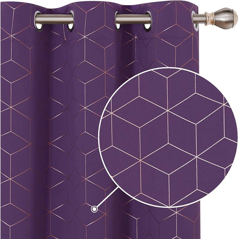 Deconovo Colorful Blackout Gold Honeycomb Curtains 42 Width(2 Panel)