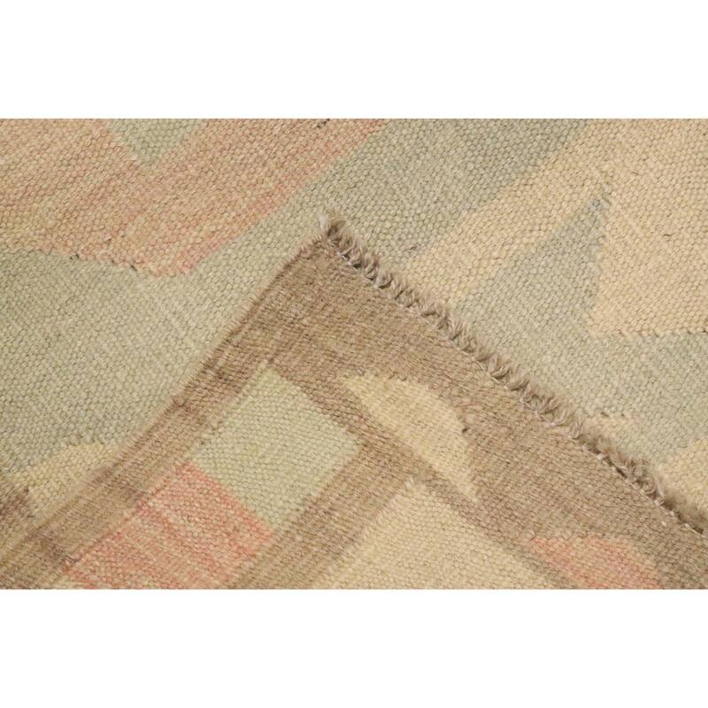 Hand Woven Oriental 100% Wool Carpet Southwestern Tribal Greys & Charcoal Kilim Area Rug - 5' 3'' X 3' 2''