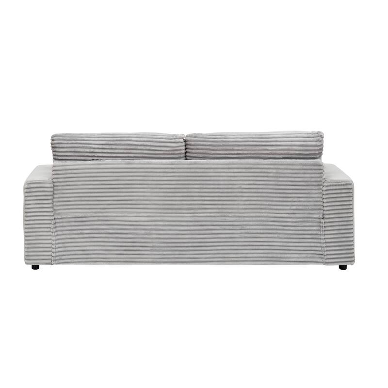 Corduroy Loveseat Sofa with 4 Pillows & Cushions, Upholstered Deep Seat Sofa wSolid Wood Base Frame Recliner Sofa Couch