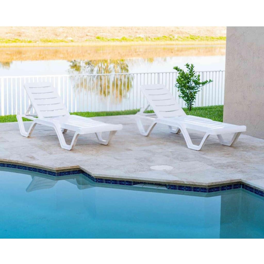 Lara Set of 2 Stackable Chaise Lounge White