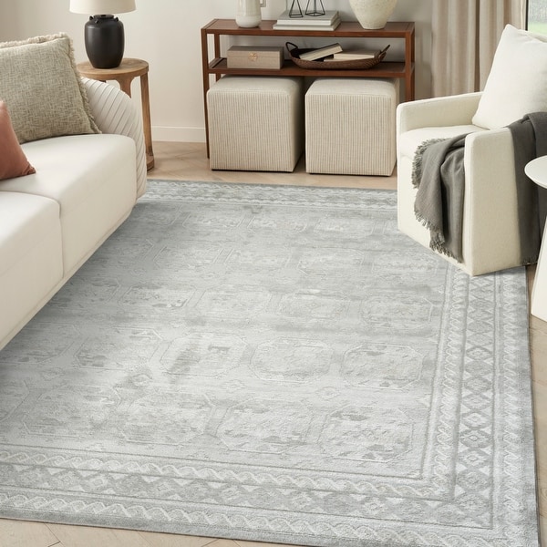 slide 2 of 68, Nourison Dekor Indoor only Moroccan Area Rug Grey - 7'10" x 9'10"