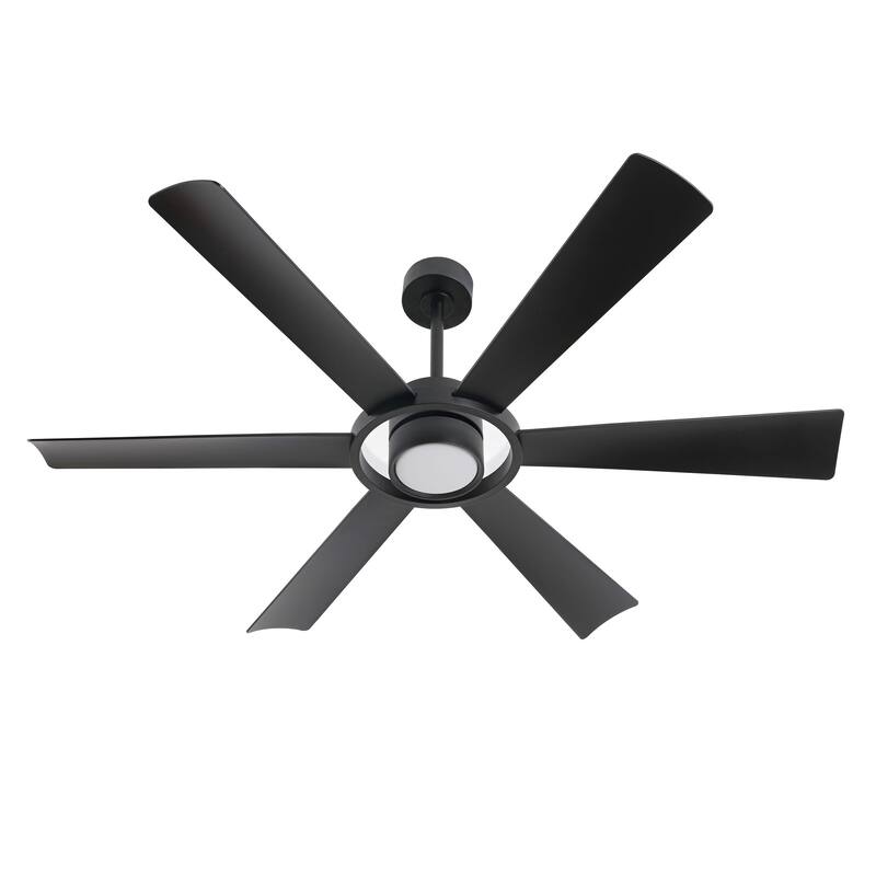 60" Large Modern 6-Blade Ceiling Fan with LED Light and Remote Control