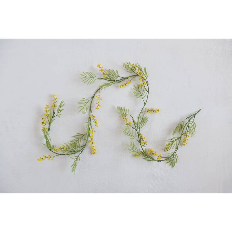 Faux Botanical Garland with Yellow Flowers