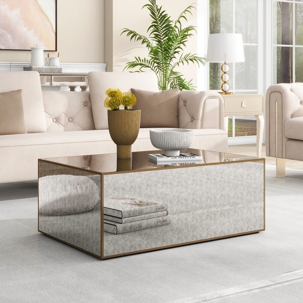 slide 2 of 7, Modern Rectangular Coffee Table 35IN