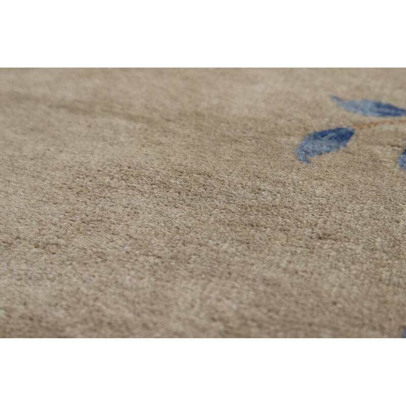 Hand Knotted Oriental 100% Wool Carpet Traditional Floral Beige & Ivories Art Deco Runner Rug - 11' 8'' X 3' 0''