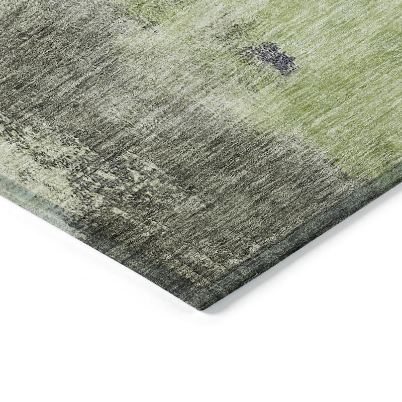 Machine Washable Indoor/ Outdoor Contemporary Abstract Chantille Rug