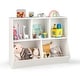 preview thumbnail 7 of 5, 5-Cubby Kids Toy Storage Organizer Wooden Bookshelf Natural/White White
