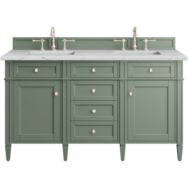 James Martin Vanities 650-V60D-FENC Brittany 60" Free Standing Double - Smokey Celadon