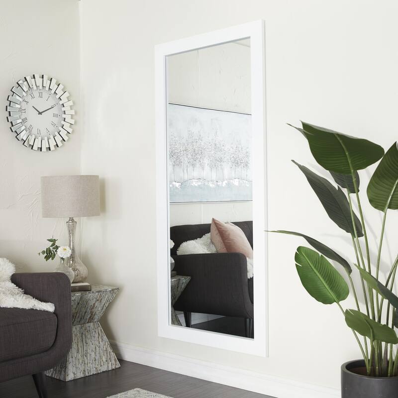 White Wooden Room Wall Mirror