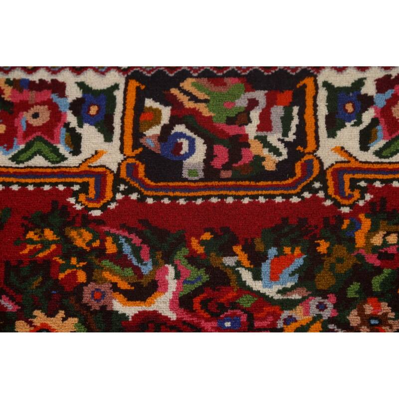 Hand Knotted Oriental 100% Wool Carpet Traditional Floral Pink Bakhtiari Area Rug - 4' 10'' X 3' 6''