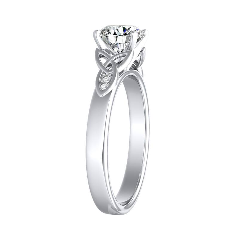 Auriya 14k Gold Modern 1ct Round Moissanite Engagement Ring