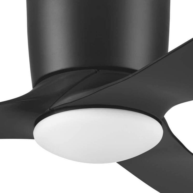 52" Honeywell Lynton Matte Black Damp-Rated Hugger Ceiling Fan with LED Light and Remote - Matte Black