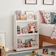preview thumbnail 7 of 15, Danya B. Steiner White 3-Tier Kids Book or Magazine Storage Freestanding Bookcase with Contrasting Wood-Toned Rods