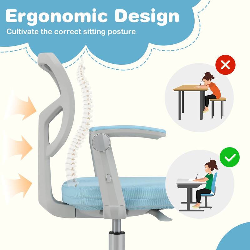 Costway Kids Desk Chair Children Study Chair with Adjustable Height, - See Details