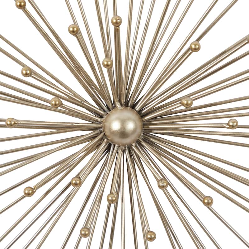 Metal Starburst 3D Home Wall Decor - Set of 3 Gold - Roche River Decor