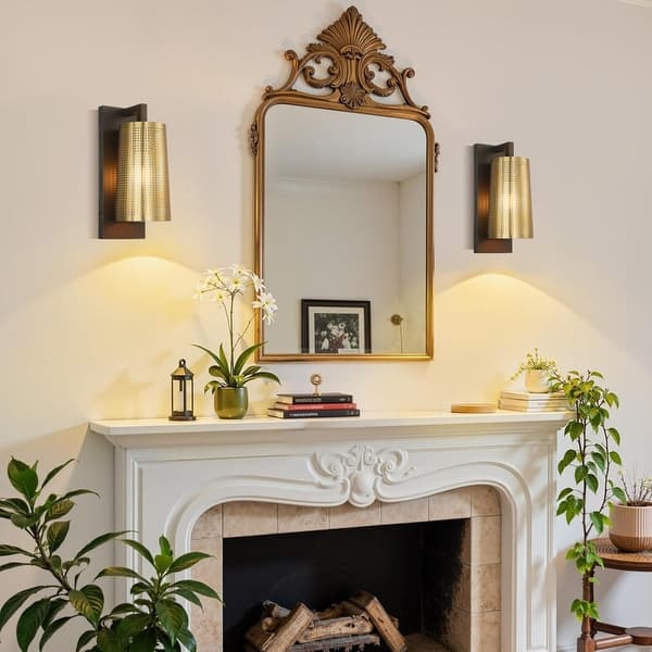 slide 2 of 5, Modern led light iron shade lamp brass bronze bathroom light - N/A