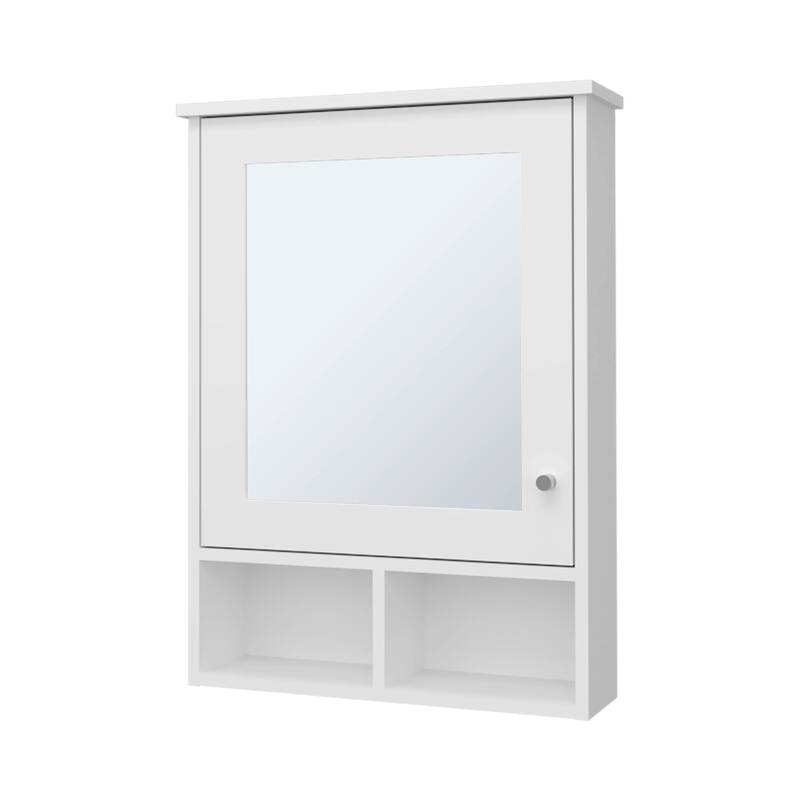 Medicine Cabinet with Door and Included Mirror - White