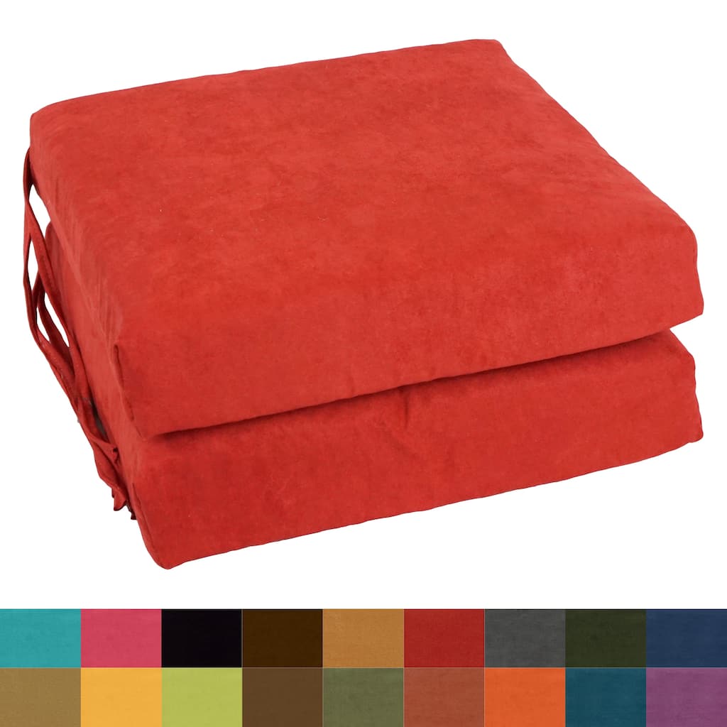 16-inch Square Indoor Microsuede Chair Cushions (Set of 2 or 4) - 16 x 16