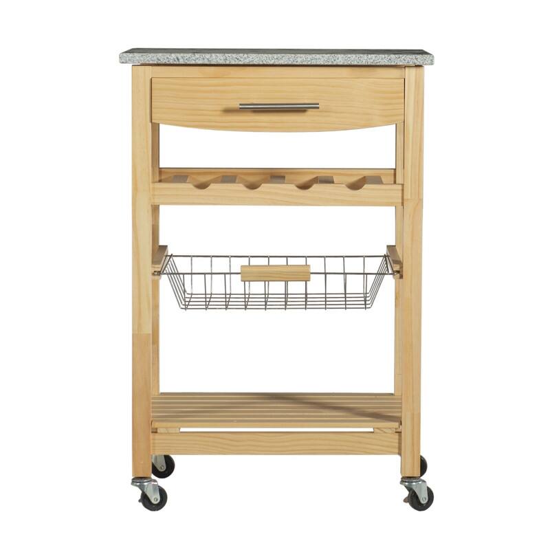 The Gray Barn Natural and Granite Top Island Cart
