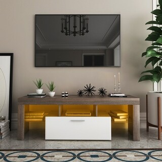 20 Minutes Quick Assemble 51 inch Wide TV Stand Compact Wall Console ...
