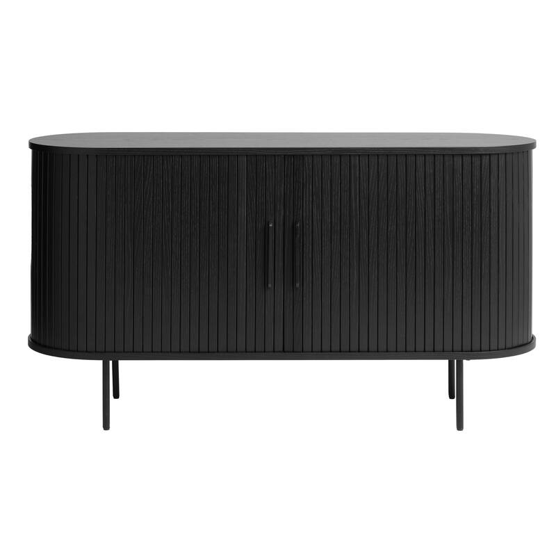 Rye Studio Nicola Mid-Century Modern Rounded Sliding Door Sideboard