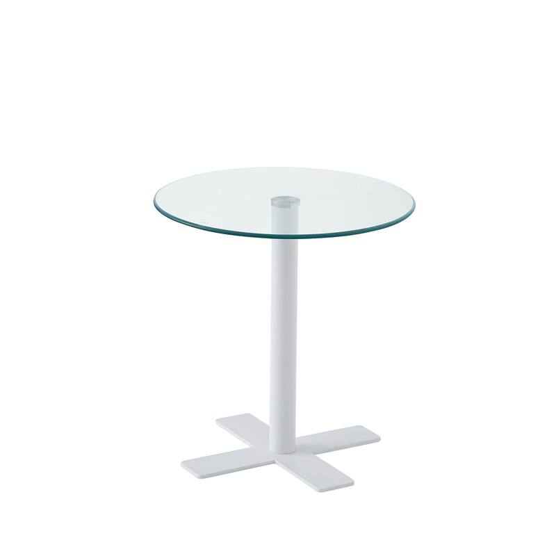 Tempered Rould Glass End Table