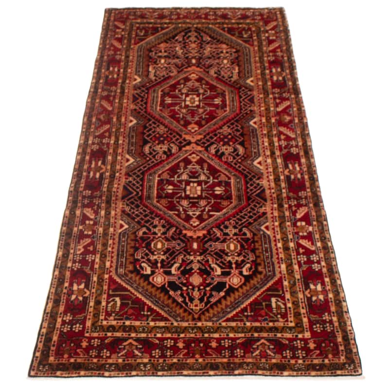 ECARPETGALLERY Hand-knotted Anatolian Vintage Red Wool Rug - 3'10 x 10'8