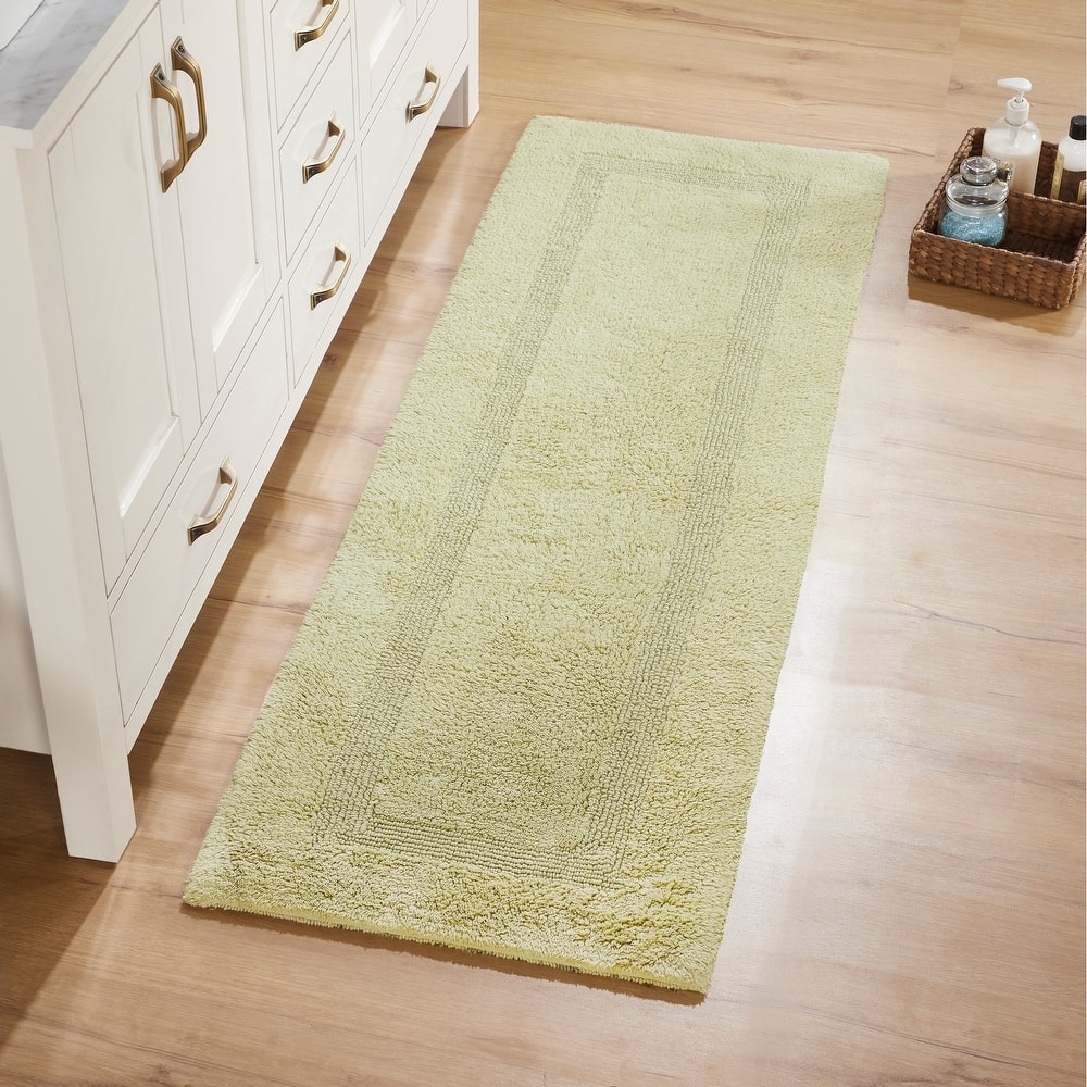 Better Trends Bath Rugs 100% Cotton Reversible Highly Water Absorbent Bathroom Rug for Shower, Sink, Bath Mats - Lux Collection