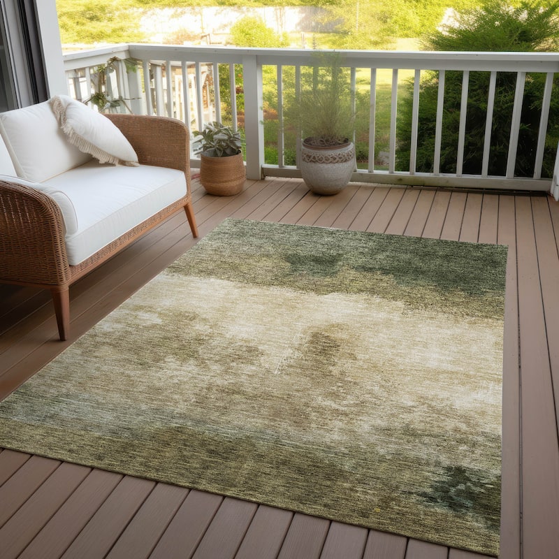 Machine Washable Indoor/ Outdoor Contemporary Chantille Rug